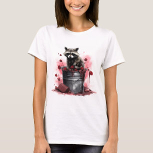 Raccoon im Mülleimer-Valentinstag T-Shirt
