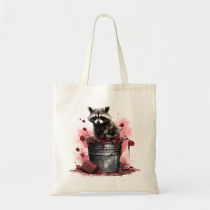 Raccoon im Mülleimer-Valentinstag Tragetasche