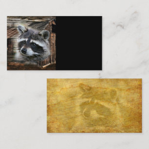 Raccoon in der alten Scheune Visitenkarte