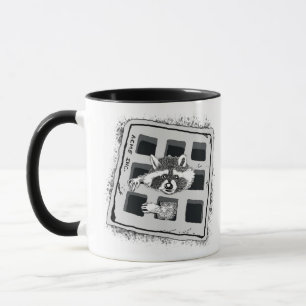 Raccoon in Grate Illustration stecken Tasse