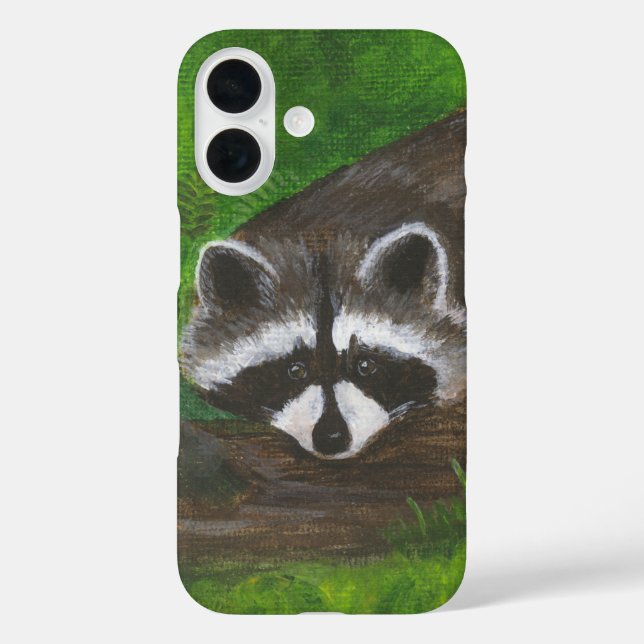 Raccoon iPhone 16 Hülle (Rückseite)