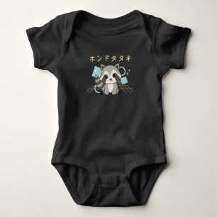 Raccoon Japan Retro 90er Kawaii Anime Tiere Baby Strampler
