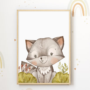 Raccoon Kids Room Imprimer Poster animal mignon
