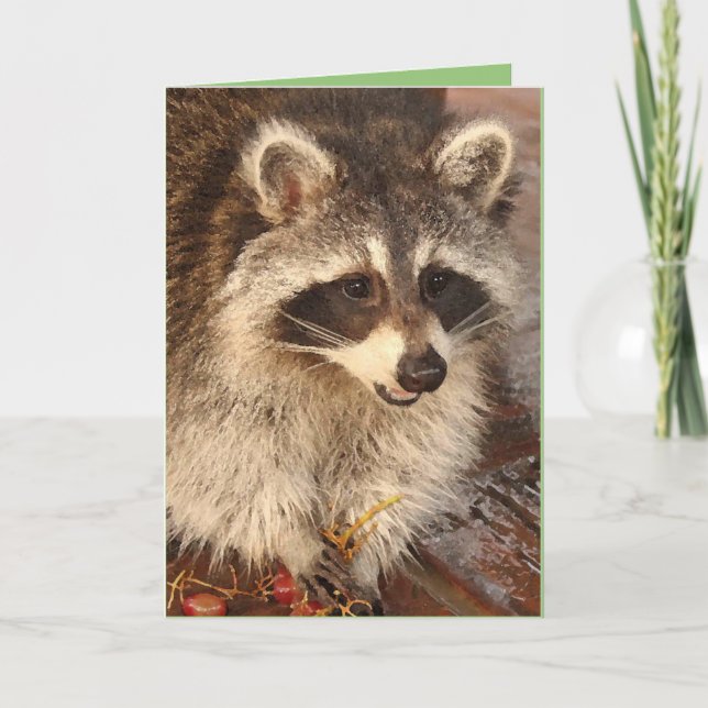Raccoon-Kit mit leerer Notizkarte Karte (Vorderseite)