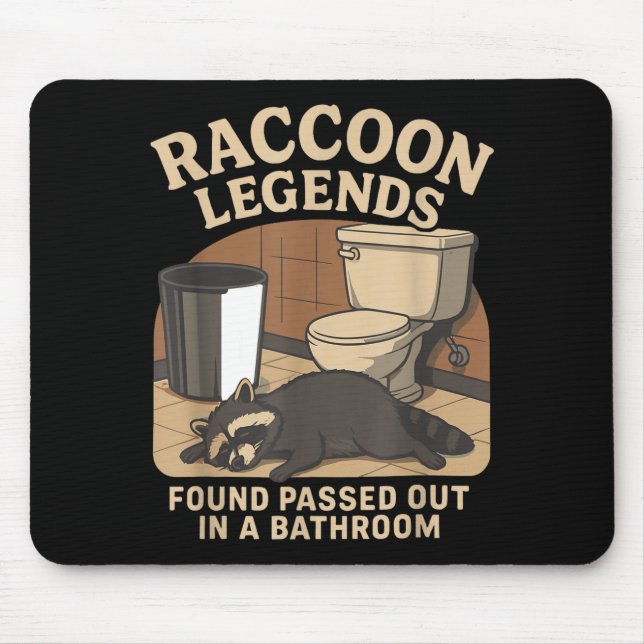Raccoon Legends Found Ped Out In A Bathroom Trashe Mousepad (Vorne)