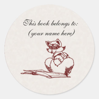 Raccoon-Lesung Runder Aufkleber