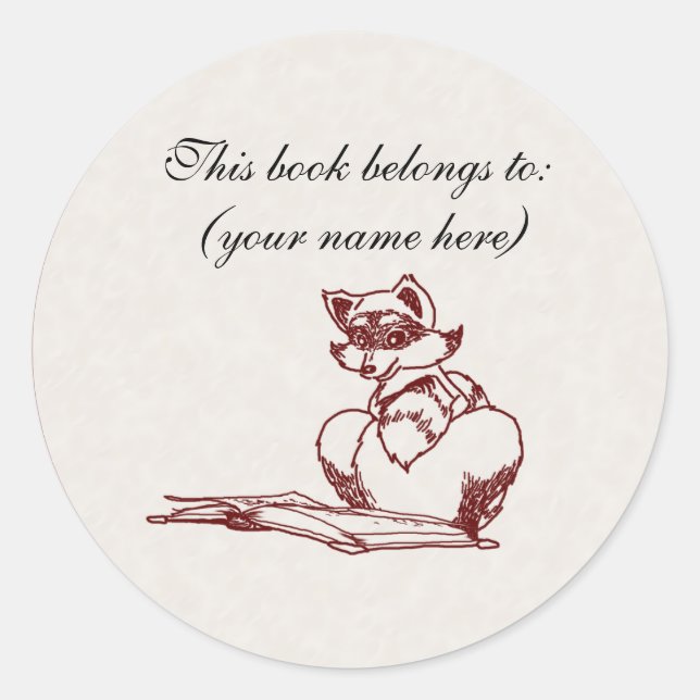 Raccoon-Lesung Runder Aufkleber (Vorderseite)