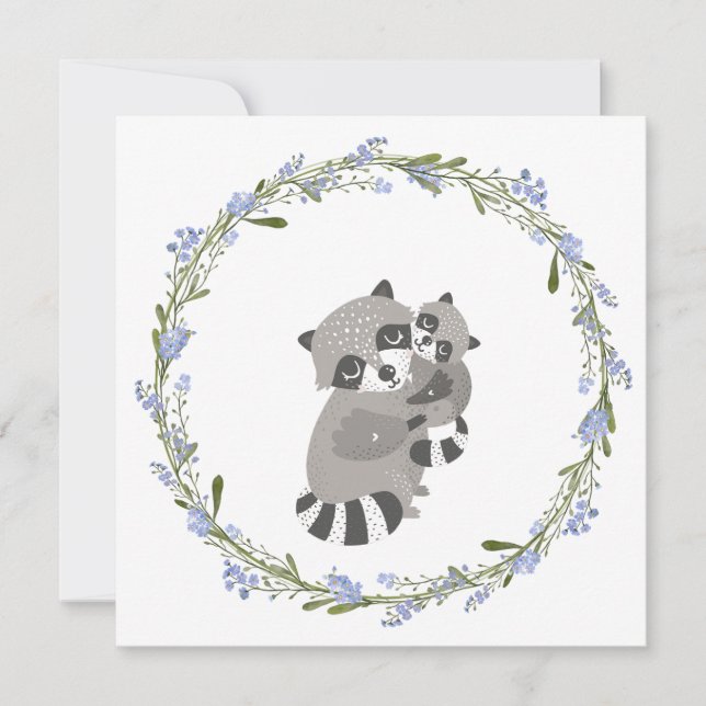 Raccoon-Liebe Einladung (Vorderseite)