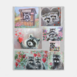 Raccoon-Liebe Fleecedecke