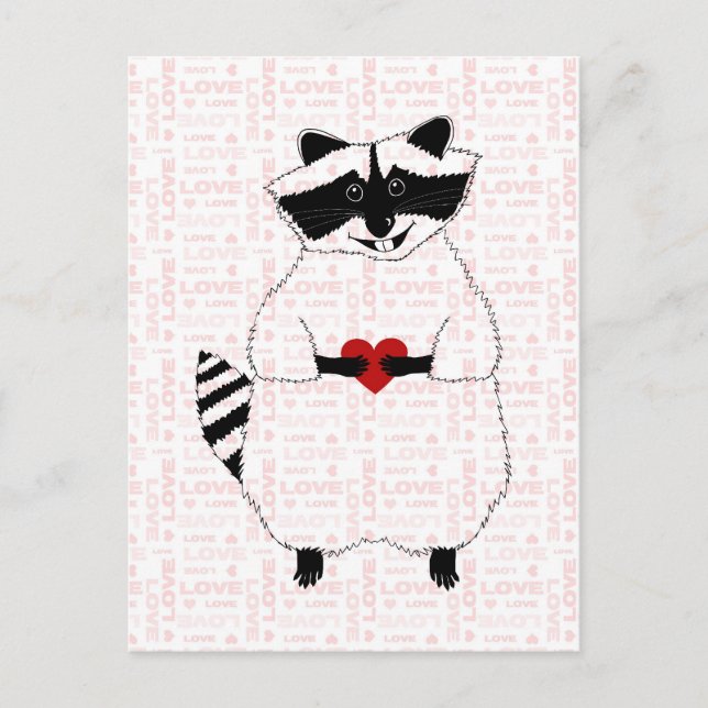 Raccoon-Liebe Postkarte (Vorderseite)