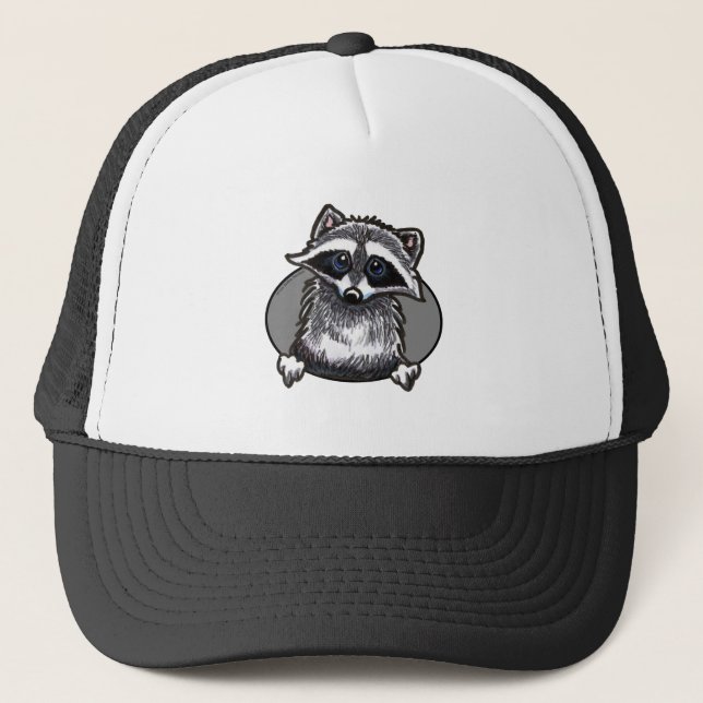 Raccoon Line Art Truckerkappe (Vorderseite)