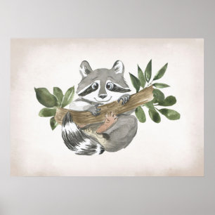 Raccoon Lover Baby Raccoon Kinderzimmer Art Poster