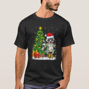 Raccoon Lover Xmas Familie Matching Santa Raccoon  T-Shirt