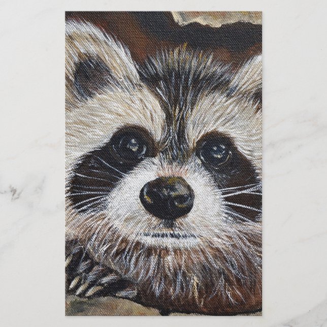 Raccoon-Malerei Briefpapier (Vorderseite)