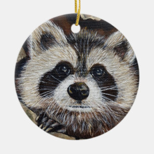 Raccoon-Malerei Keramikornament