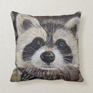 Raccoon-Malerei Kissen