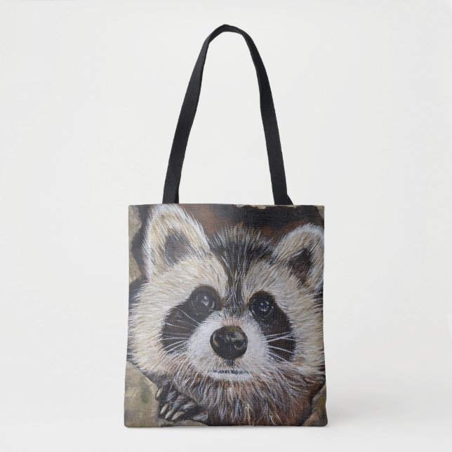 Raccoon-Malerei Tasche (Vorderseite)