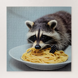 Raccoon Manger Spaghetti Jigsaw Puzzle
