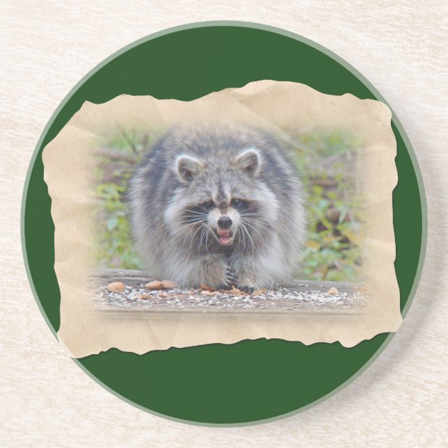 Raccoon - Mein Vogelsamen! Untersetzer (Vorne)