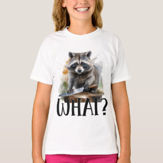 Raccoon mit einem Küchenmesser bestimmt, was? T-Shirt