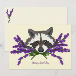 Raccoon mit Lavendel Einladung