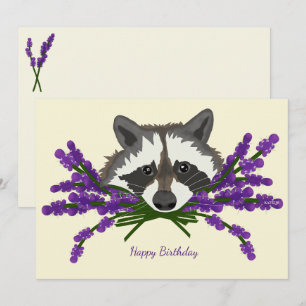 Raccoon mit Lavendel Einladung