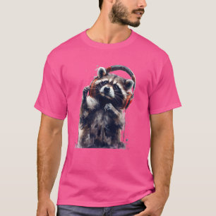 Raccoon Motif Animal Lover Forest Art Wildtier T-Shirt