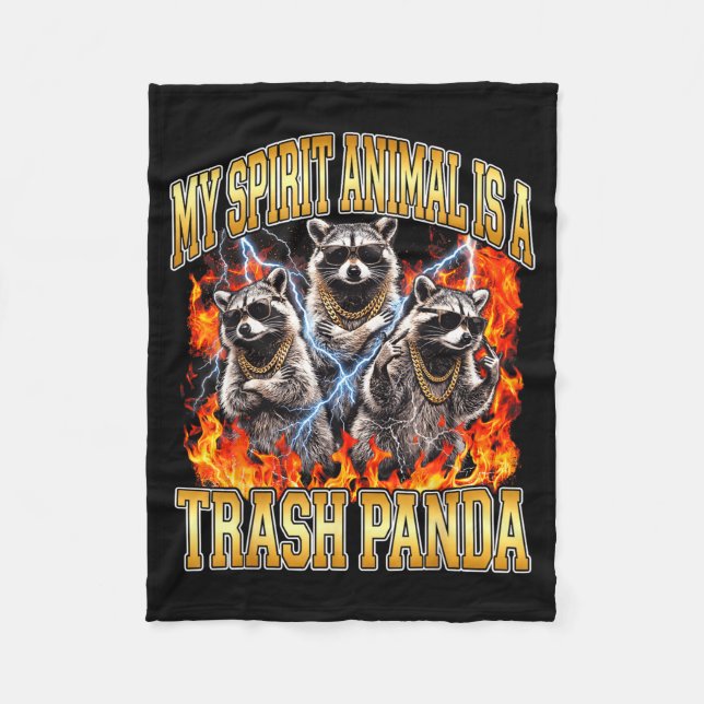 Raccoon My Srit Animal Is A Trash Panda Funny Boot Fleecedecke (Vorderseite)