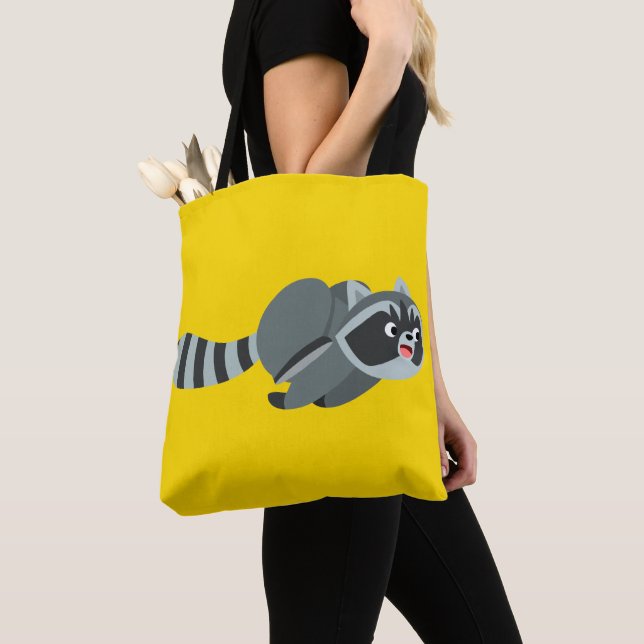 Raccoon niedlich Running Cartoon Tasche (Von Nahem)
