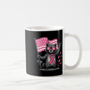 Raccoon Nk Ribbon Brustkrebs Aufklärungsmonat Kaffeetasse