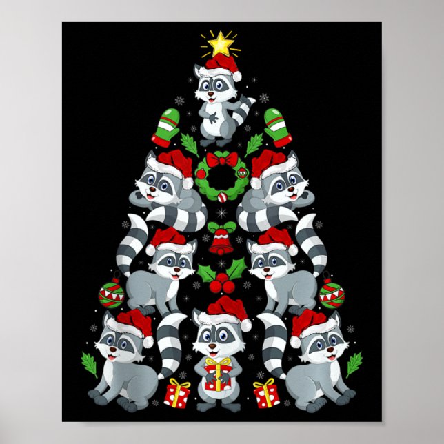 Raccoon Noël Décoration Santa Hat Raccoon Noël (Devant)