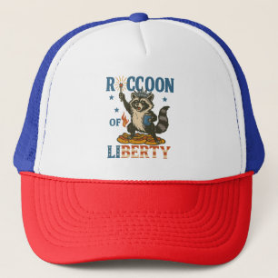 Raccoon of Liberty Funny Patriotic Animal Firewo Truckerkappe