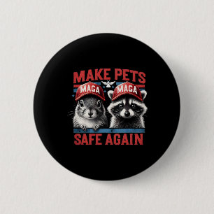 Raccoon P Nut Das Eichhörnchen schützt die Tiere Button