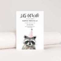 Raccoon Party Hat Kids Woodland Geburtstag