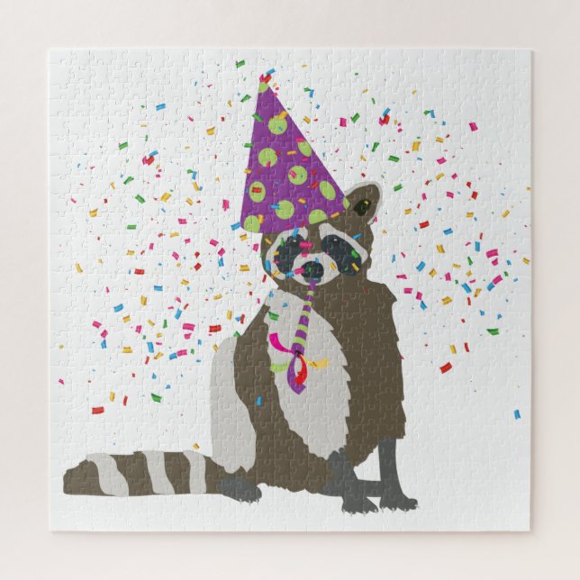 Raccoon Partying - Tiere mit einem Party (Vertikal)