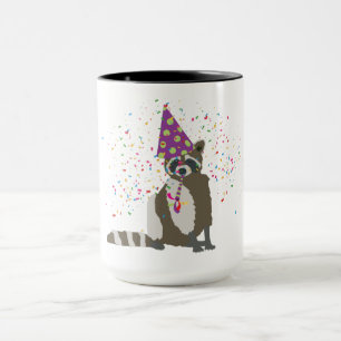 Raccoon Partying - Tiere mit einem Party Tasse