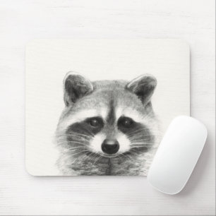 Raccoon Pencil Zeichnend Mousepad