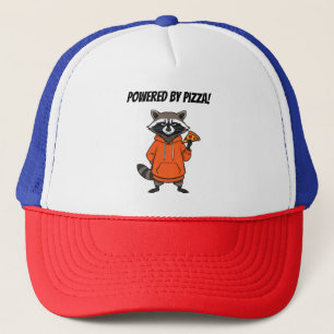Raccoon Pizza Cap – Süße Zeichentrick-Pizza-Kinder Truckerkappe
