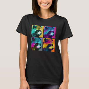 Raccoon Pop Illustration Farbige Tierfrauen 1 T-Shirt
