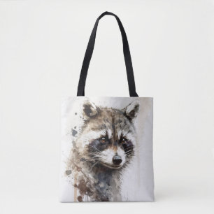 Raccoon Portrait Tiermalerei Natur im Freien Tasche