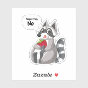 Raccoon respektvoll No, Funny Raccoon Aufkleber