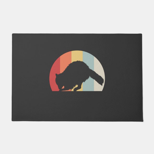 Raccoon Retro Vintag Fußmatte (Vorderseite)