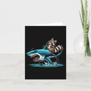Raccoon Riding Shark Kostüm Meer Landtiere Kinder Karte