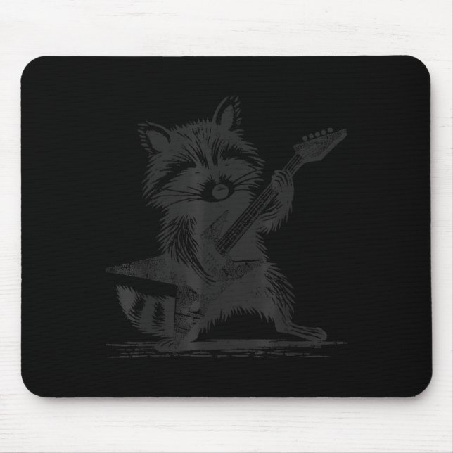 Raccoon Rock Music For Men Women Band Kids Rocker  Mousepad (Vorne)