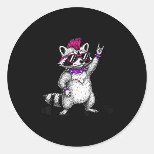 Raccoon Rock Music Funny Racoon Geschenke für Men  Runder Aufkleber