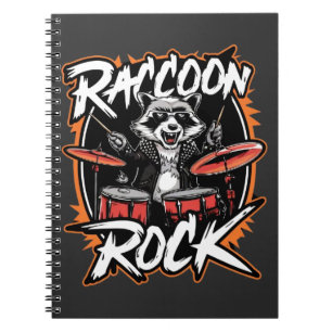 Raccoon Rock T - Shirt - Funny Raccoon Cowboy Desi Notizblock
