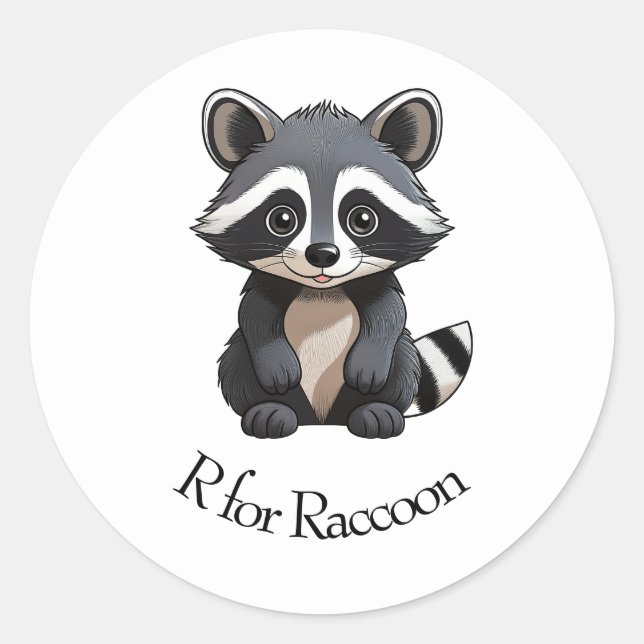 Raccoon Runder Aufkleber (Vorderseite)