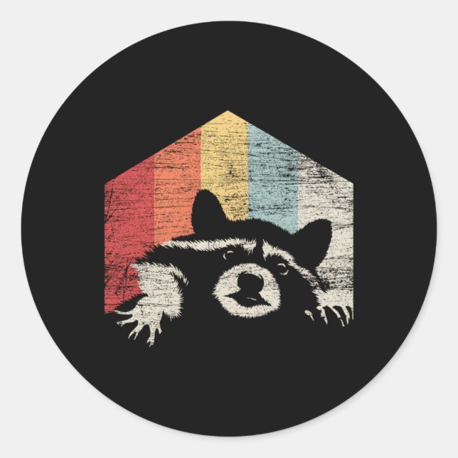 Raccoon Runder Aufkleber (Vorderseite)