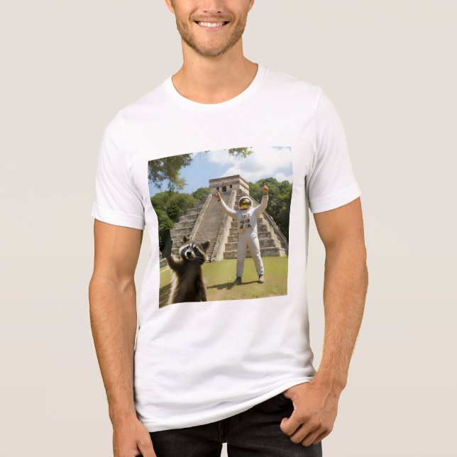 Raccoon Selfie 3 Tri-Blend Shirt (Vorderseite)