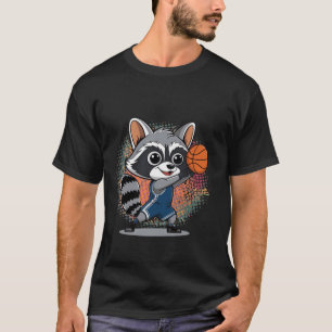 Raccoon-Shooting Basketball T-Shirt